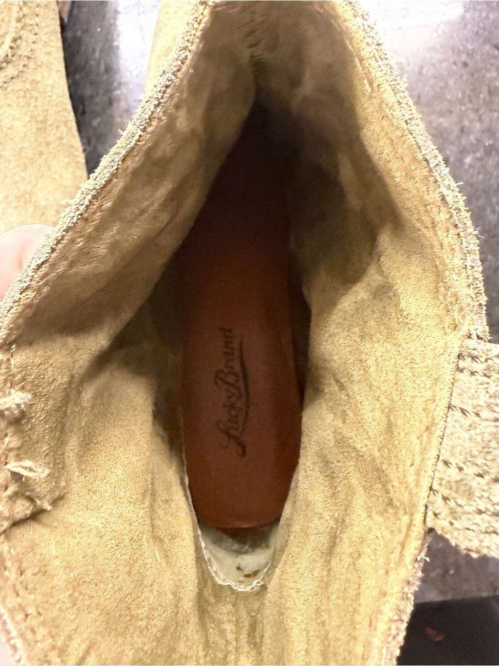 Lucky Brand Olive Green Suede Western Ankle Booties Women’s 8.5 - Picture 6 of 6